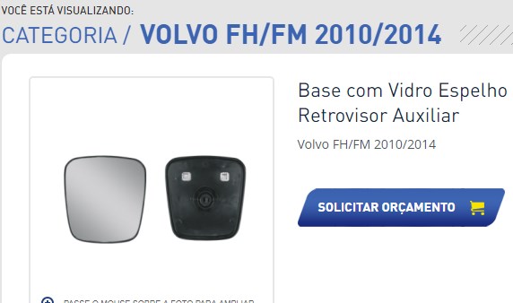 ER1179A - VIDRO ESPELHO AUX VOLVO FH 2010 C/DESEMB