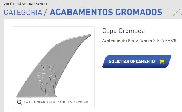 C300 - ACAB MACANETA EXTERNA CROMADO SCANIA S4/S5/S6 (FACAO)