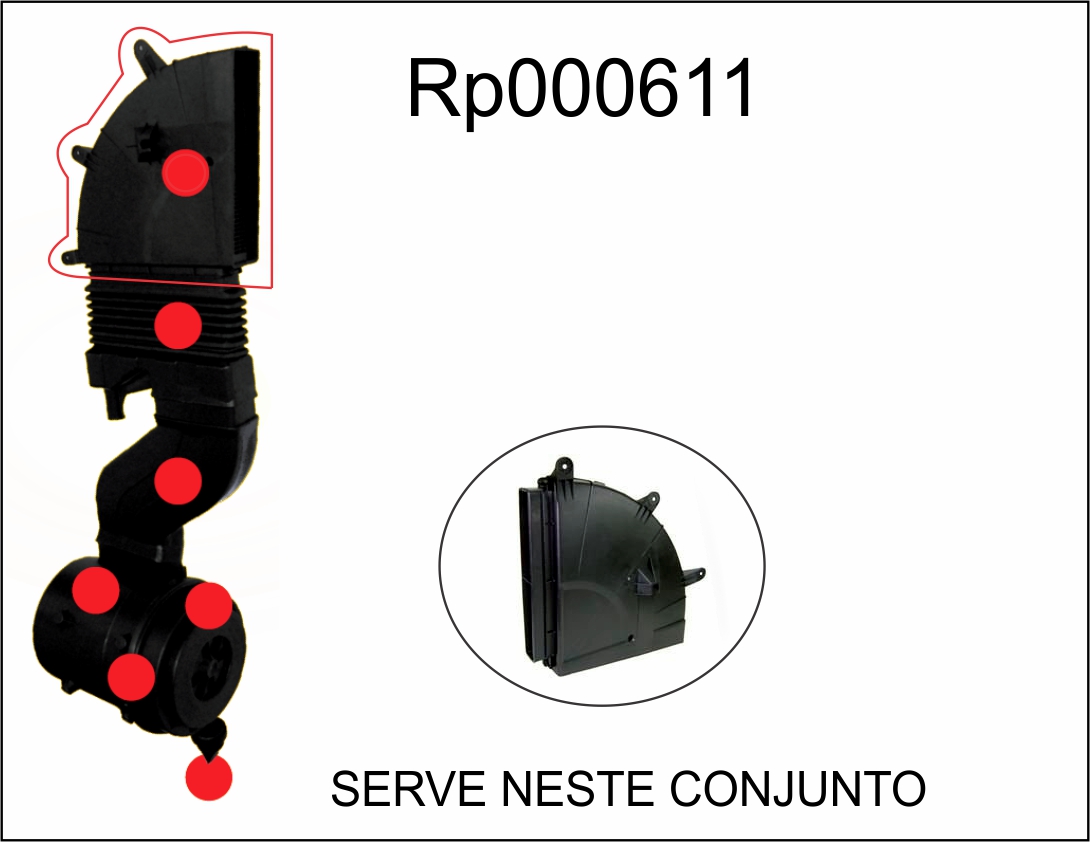 RP000416 - ENTRADA CANAL AR FILTRO MB 1620 COM SANFONA