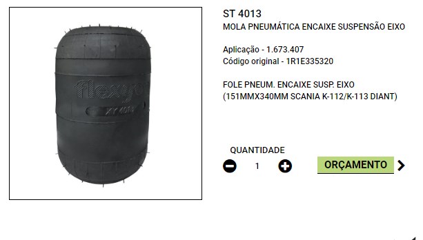 XY 4013 - BOLSA EIXO ONIBUS SCANIA