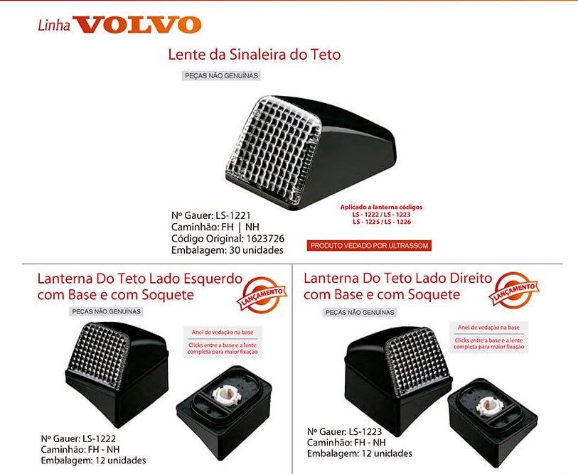 LS-1223 - LANTERNA CORUJINHA VOLVO NL EDC FH ATE 2009 LD