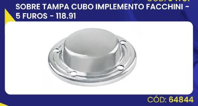 RM118.91 - TAMPA CUBO 5 FUROS CROMADA 180MM (PLASTICO)