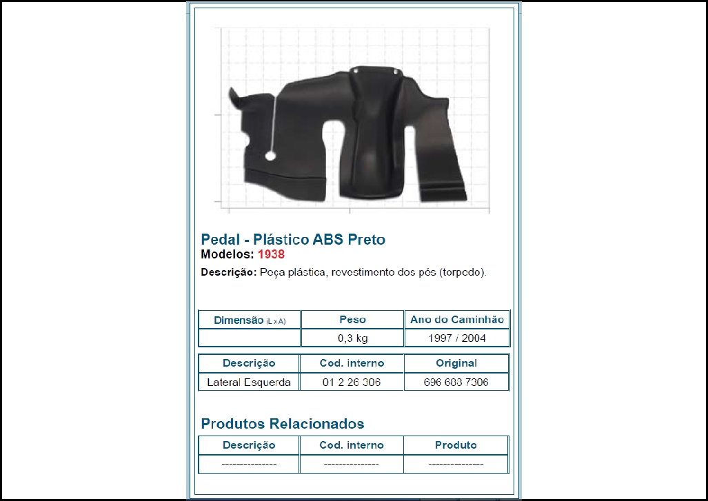 1226306 - REVEST PEDAL 1938 LE PLASTICO