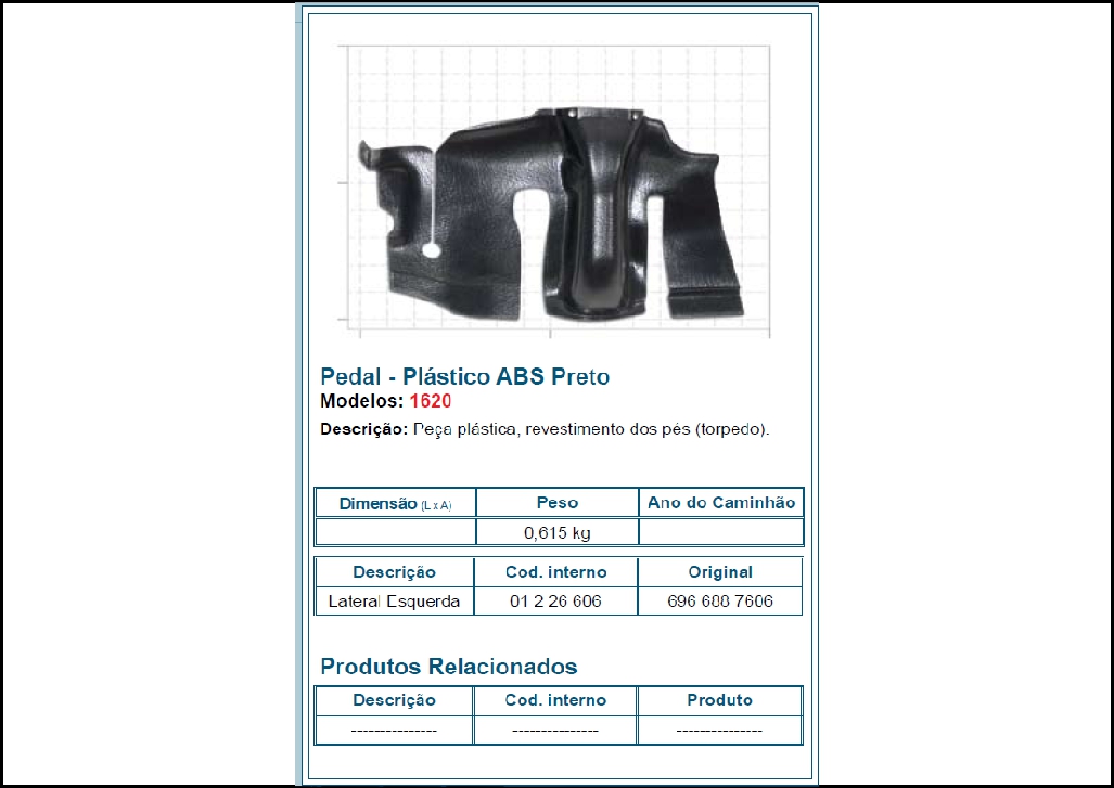 1226606 - REVEST PEDAL LE 1620/1632/1634