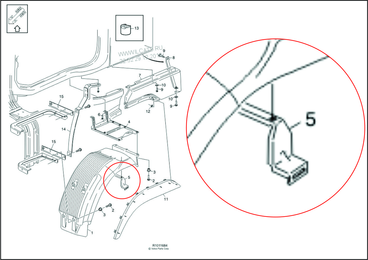 FH012 - SUP PARALAMA DIANTEIRO VOLVO FH 2004 A 2014