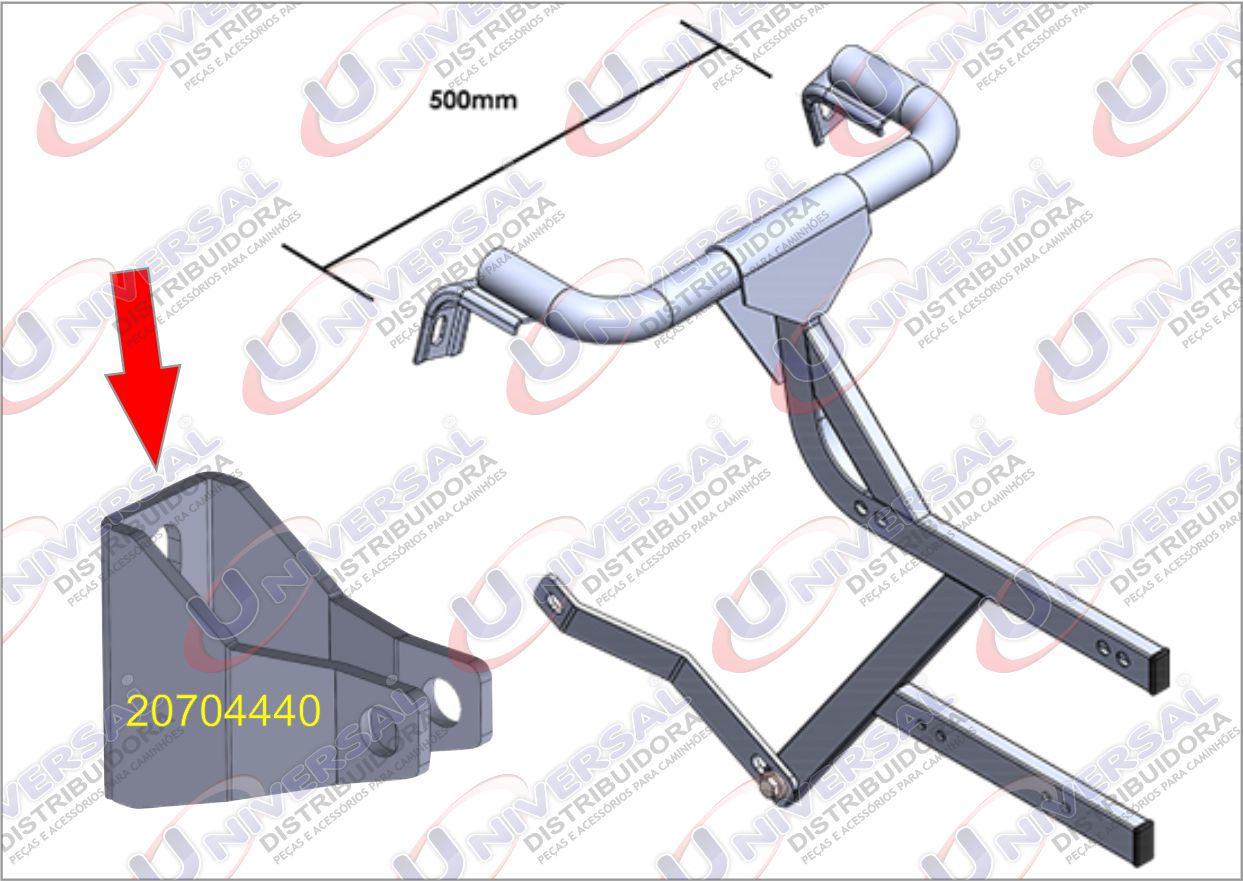 FH133 - SUP FIXAR SUP PARALAMA ENTRE EIXOS VOLVO FH4 2015