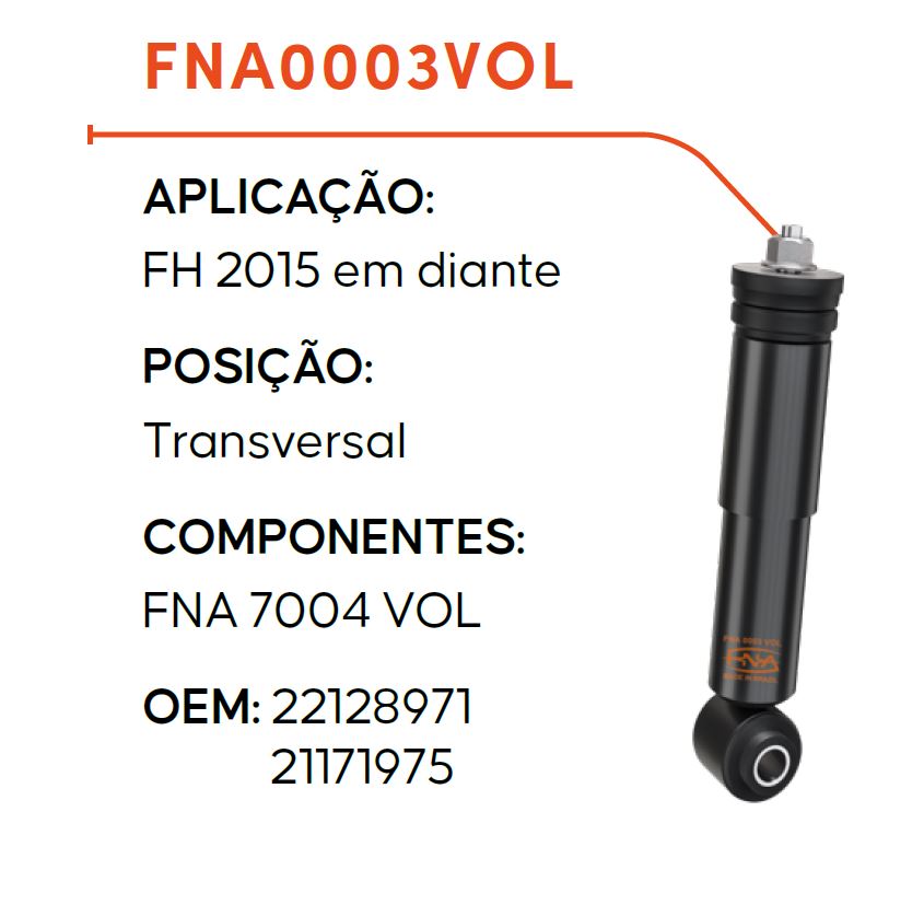 FNA0003VOL - AMORT CABINE VOLVO FH4 2015 (DEITADO)