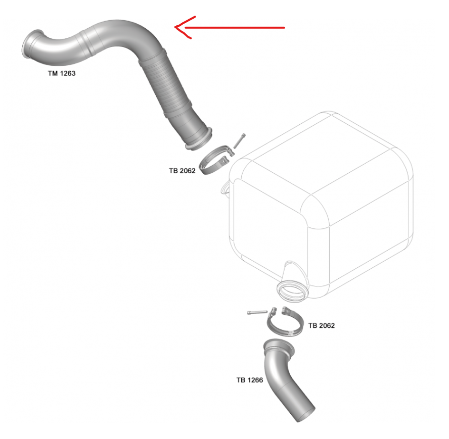TM1263 - TUBO SAIDA MOTOR VOLVO VM 290 2023/2024 EURO 6