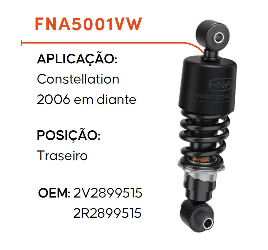 FNA5001VW - AMORT CABINE C/MOLA VW CONSTELLATION (TRAS)