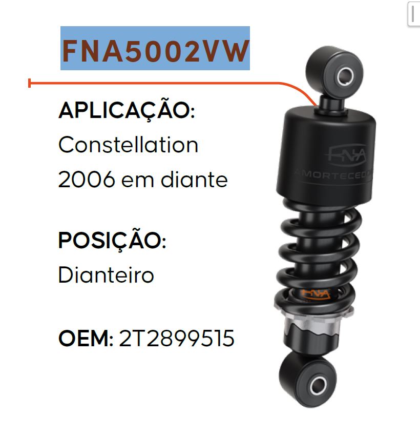 94083 - AMORTECEDOR CABINE C/MOLA VW CONSTELLATION (DIANT)
