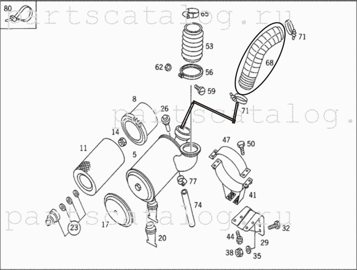 3845287282 - MANGUEIRA FILTRO AR HPN 1214/1414/1614