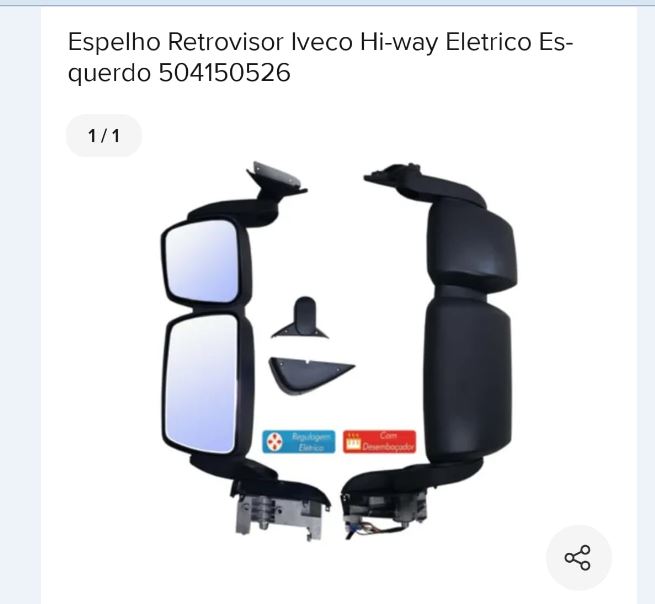 504150526 - CONJ ESPELHO IVECO STRALIS HI-WAY C/DESEMB LE
