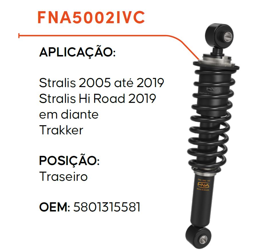 FNA5002IVC - AMORT CABINE C/MOLA IVECO EUROTECH/STRALIS (TRAS)
