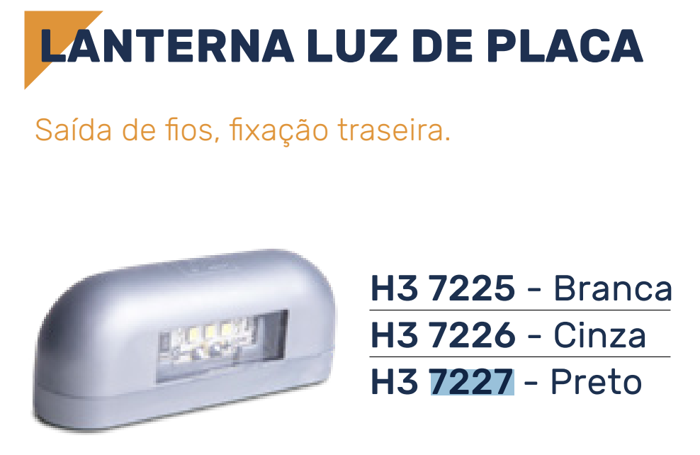 H37225 - LANTERNA PLACA EM LED BRANCA OBLONGO