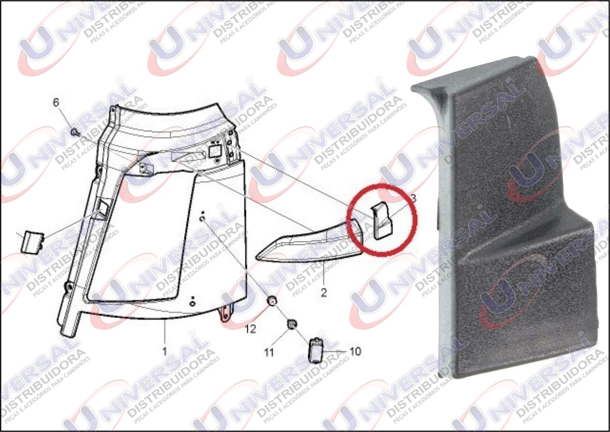BVV06-018 - ACAB LANTERNA SETA VOLVO FH4 2015/...LE