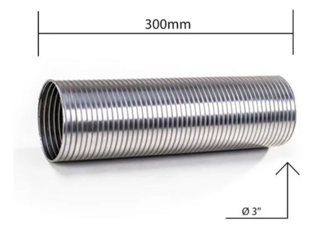 F3410A - TUBO INTERM FLEXIVEL 3" 300MM GALV LISO