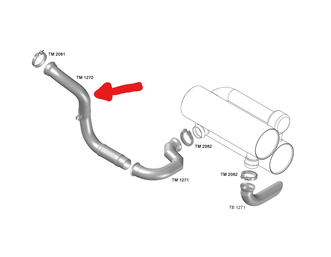TM1270 - TUBO SAIDA MOTOR MB ATEGO 1733/2433 2023/2025 EURO 6