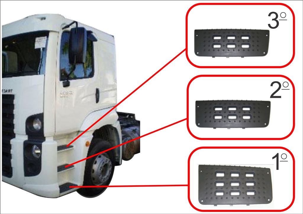 VWS013P - PISANTE ESTRIBO VW CONSTELLATION 19.320 LE (MEIO) PRETO