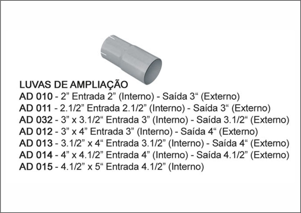AD032 - TUBO INTERMEDIARIO AMPLIACAO 2.1/2"
