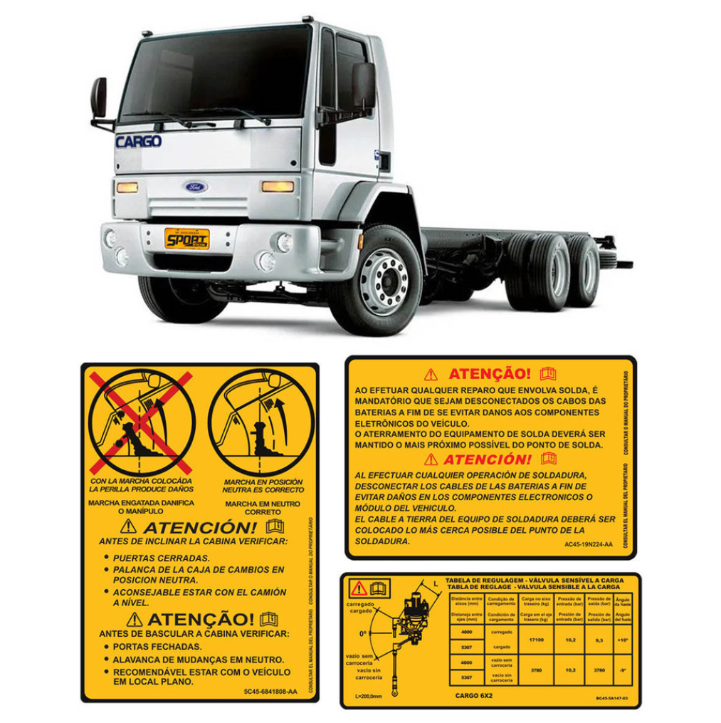 ADS3709 - ADESIVOS ADVERTENCIA - LINHA CARGO CAMINHOES