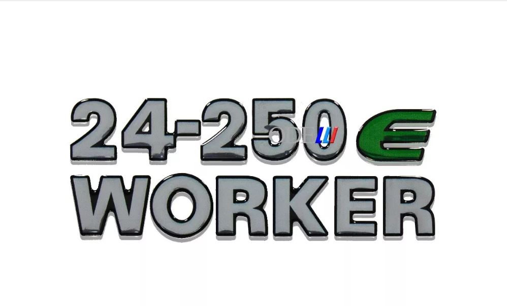 ADS708 - EMBLEMA RESINADO VW 24-250 E + WORKER CROMADO (UMA PORTA)