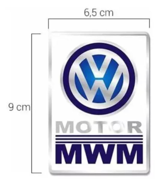 ADS830 - EMBLEMA RESINADO VW PORTA MWM CROMADO/AZUL