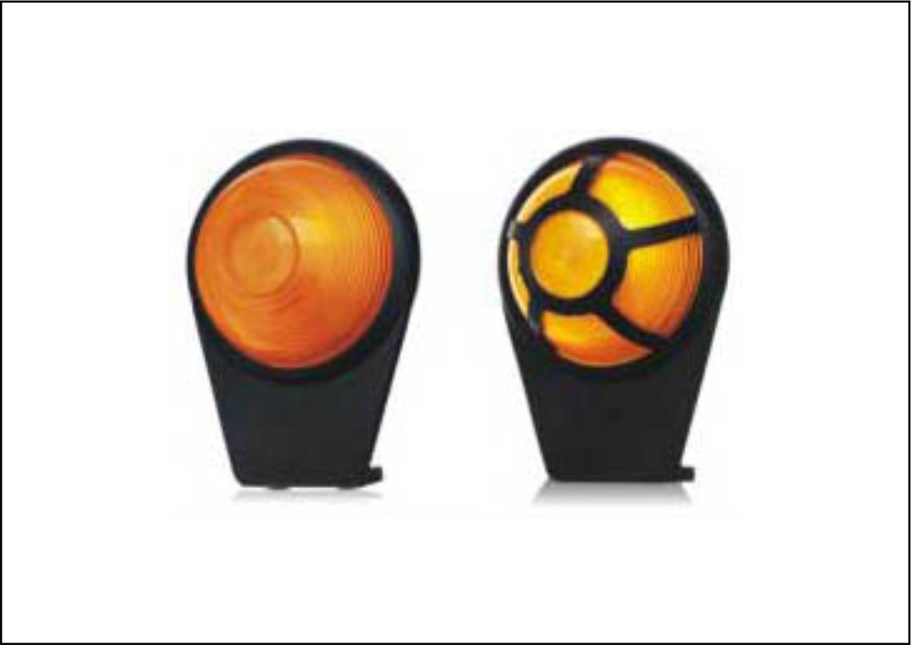 AF362/AM - LANTERNA LATERAL CARRETA BORRACHA AMARELA