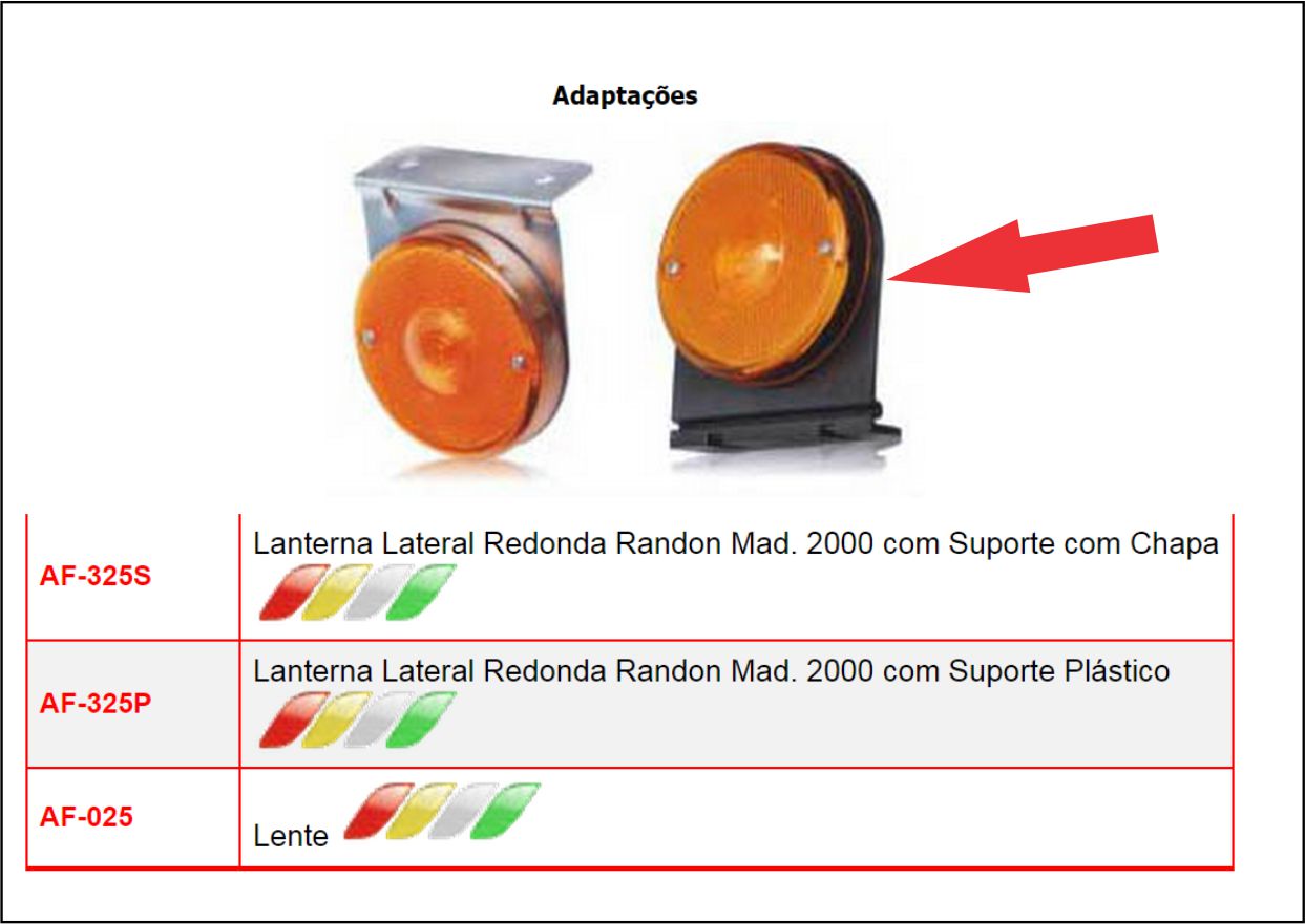 AF325P-AM - LANTERNA LATERAL RED BALANGADEIRA AM SUP PL