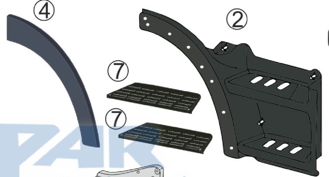 AM1819D - PARALAMA ESTRIBO ACTROS LD COMPLETO