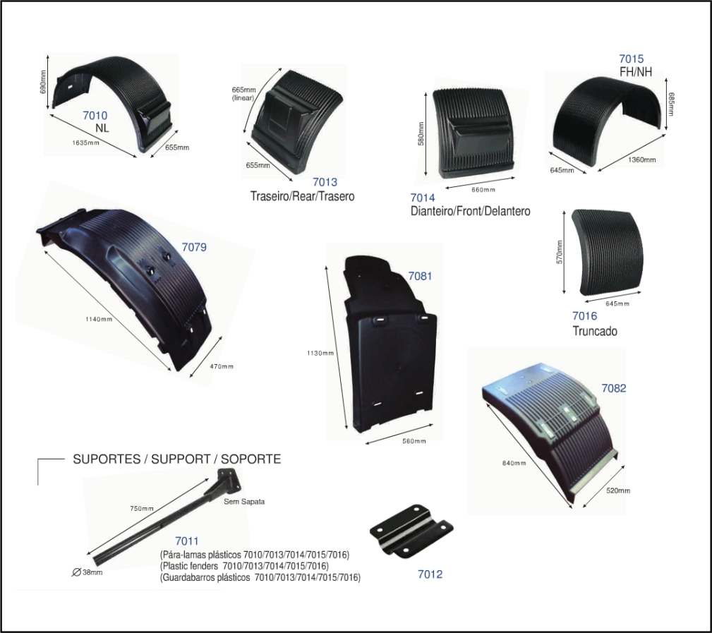 AM7079E - PARALAMA CAIXA RODA CABINE VOLVO FH 2004 A 2014 LE