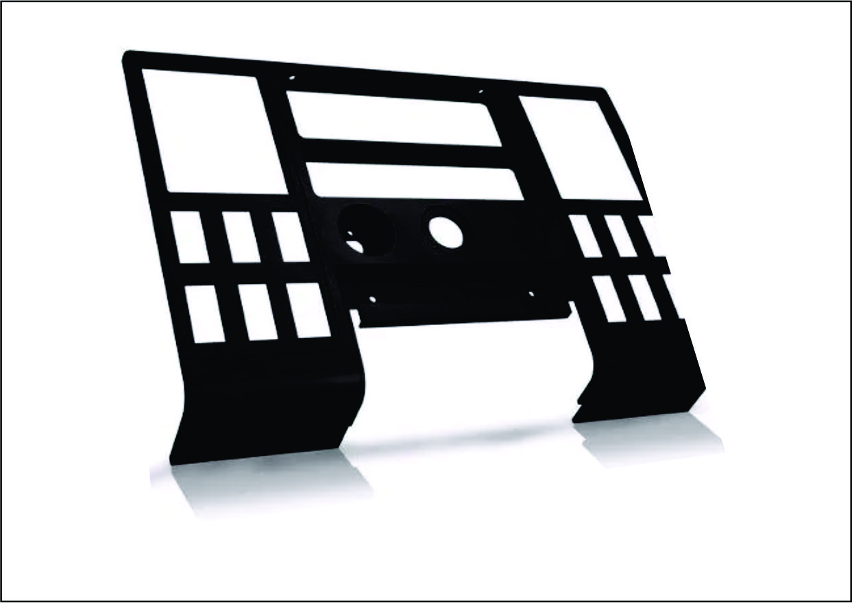 AP520 - MOLDURA CENTRAL PAINEL CARGO GI 2000- PRETO