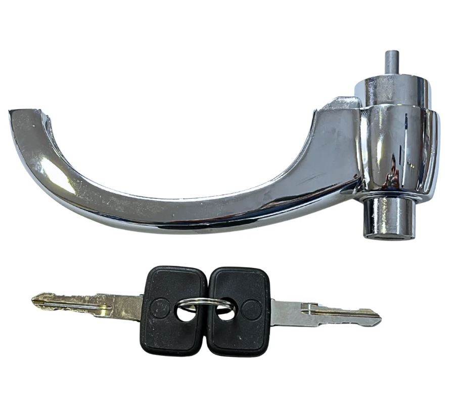 AT4049 - MACANETA PORTA EXTERNA D10 D60 CROM C/CHAVE