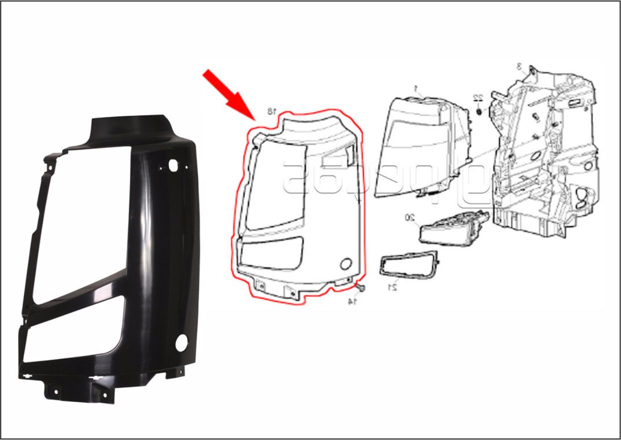 PP1079 - BOJO FAROL VOLVO FH 2010 A 2014 EXT LE