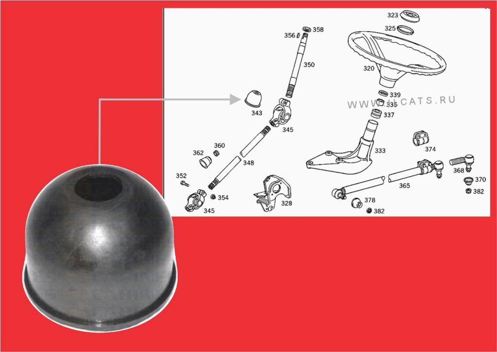 AD-104 - BORRACHA GUARDA PO COLUNA DIRECAO MB 1113 SUPERIOR