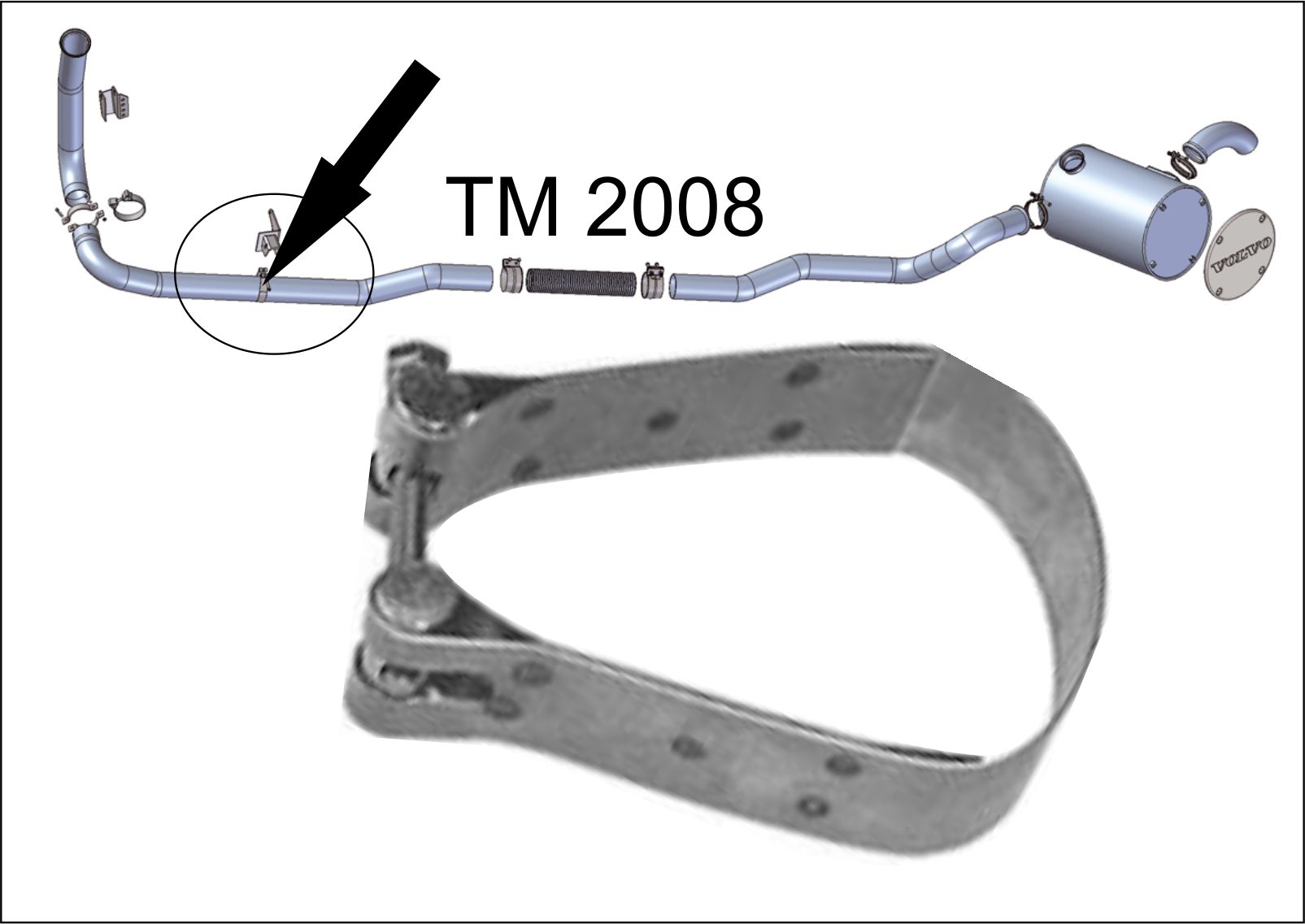 8126769 - ABRACADEIRA INTERM VOLVO EDC 96 E 97 4,5 POL. PINTADA