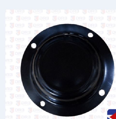 C073P - TAMPA CUBO 4 FUROS PRETO 190MM (METAL PINTADA)