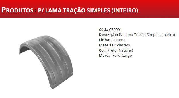 C70001 - PARALAMA TRACAO UNIVERSAL