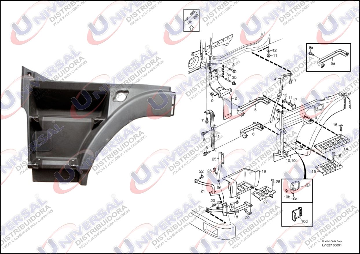 AM7026E - CAIXA ESTRIBO VOLVO FH ATE 2003 LE
