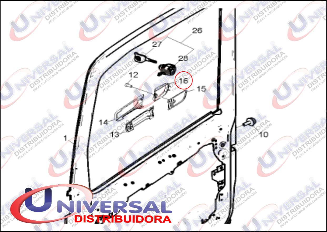 AT12050 - CAPA MACANETA EXTERNA VOLVO FH4 2015 LD S/FURO