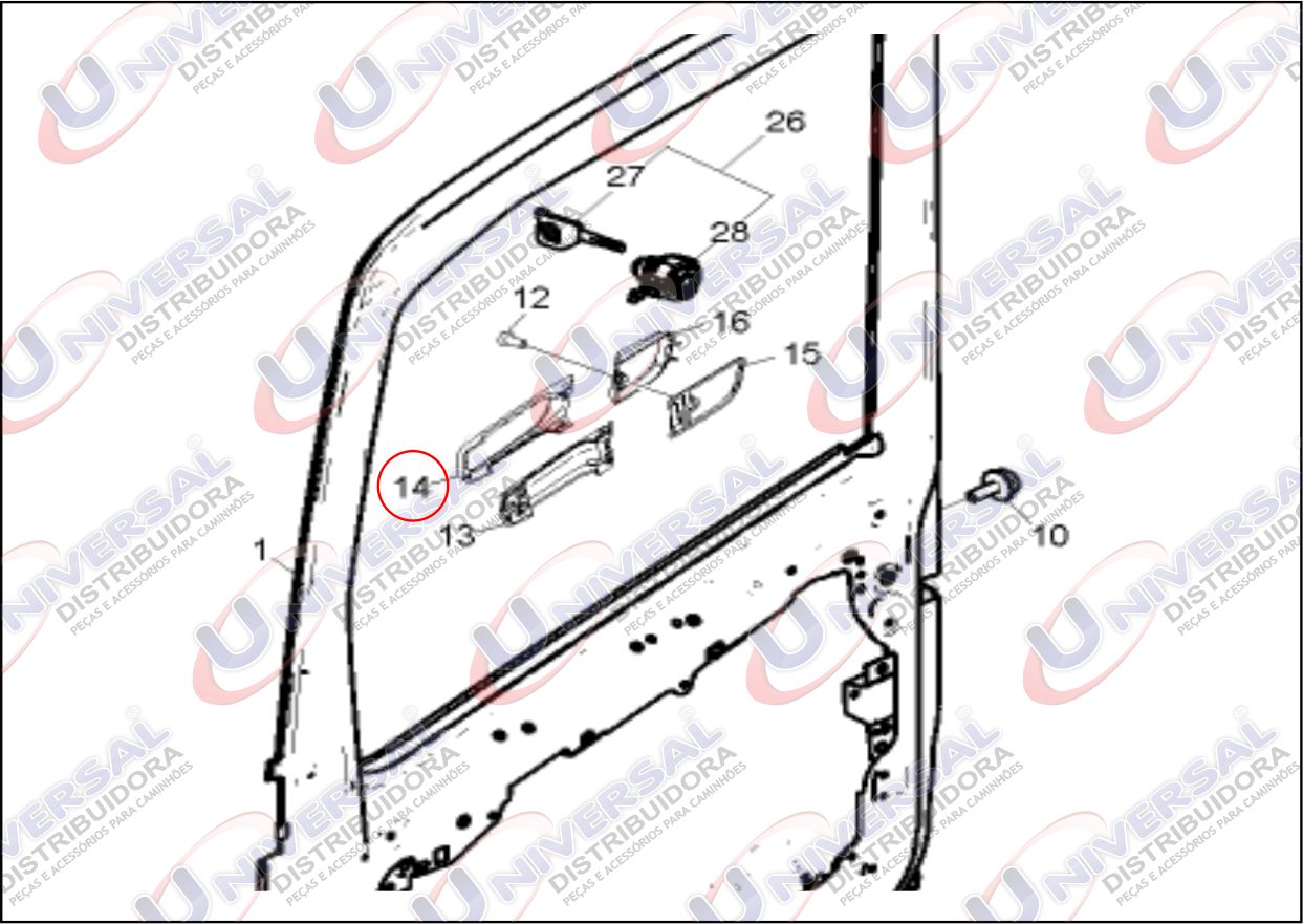 AT12052 - CAPA MACANETA EXTERNA VOLVO FH4 2015 LD (PUXADOR)