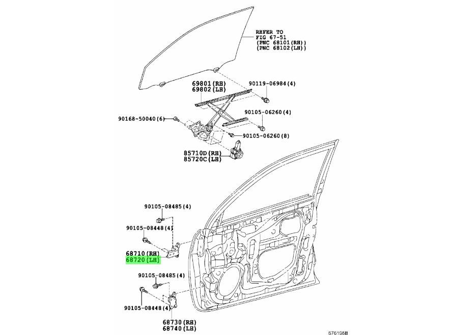 6872012151 - DOBRADICA PORTA HILUX 2016/... SUP LE