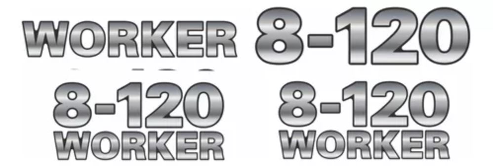 KIT0630 - EMBLEMA RESINADO VW 8-120 + WORKER CROMADO