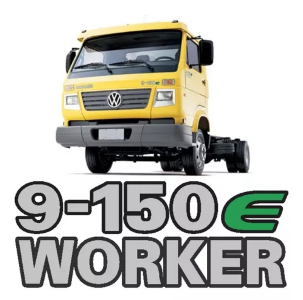 ADS0858 - EMBLEMA RESINADO VW 9-150 E + WORKER PORTA CROMADO