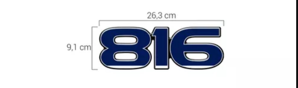 ADS3558 - EMBLEMA RESINADO CARGO 816 AZUL (GRANDE)