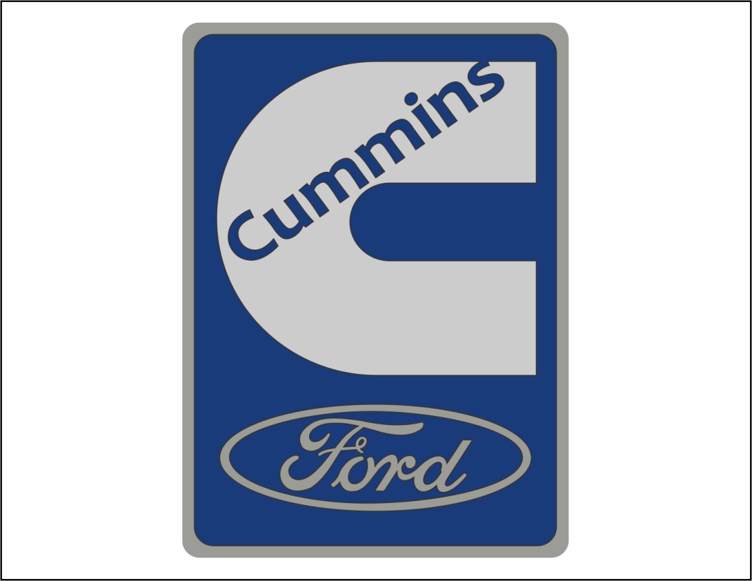 ADS0692 - EMBLEMA RESINADO CARGO PORTA CUMMINS AZUL 83MM X 60MM