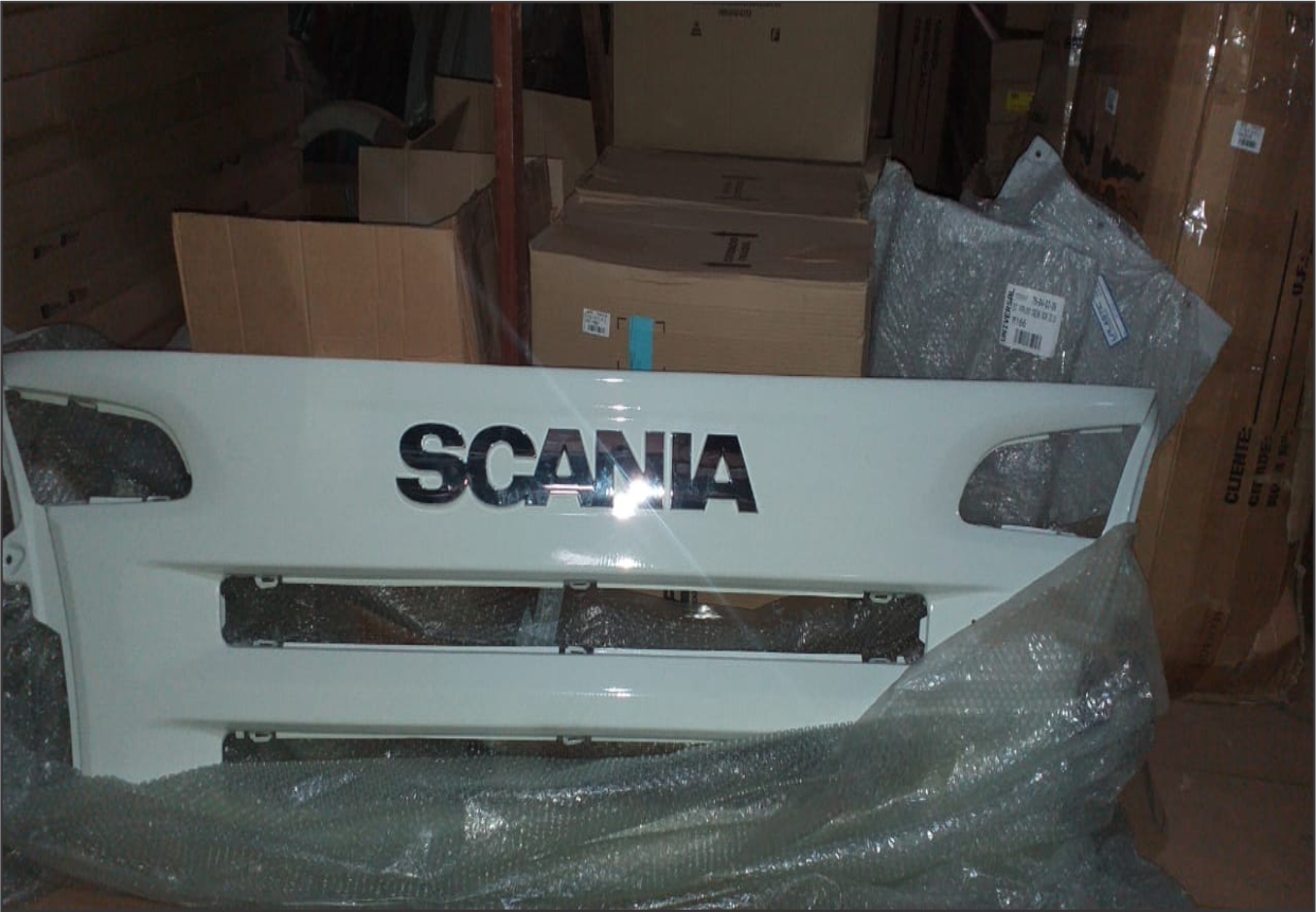 GB1815CS - EMBLEMA FRONTAL SCANIA S5 "P" PALAVRA SCANIA CROMADO 2008 A 2010