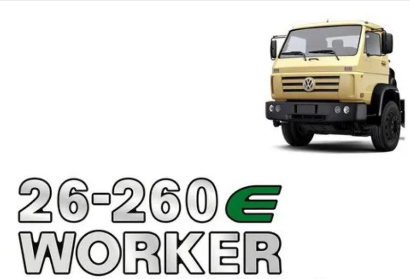 ADS1013 - EMBLEMA RESINADO VW 26-260 E / WORKER CROMADO