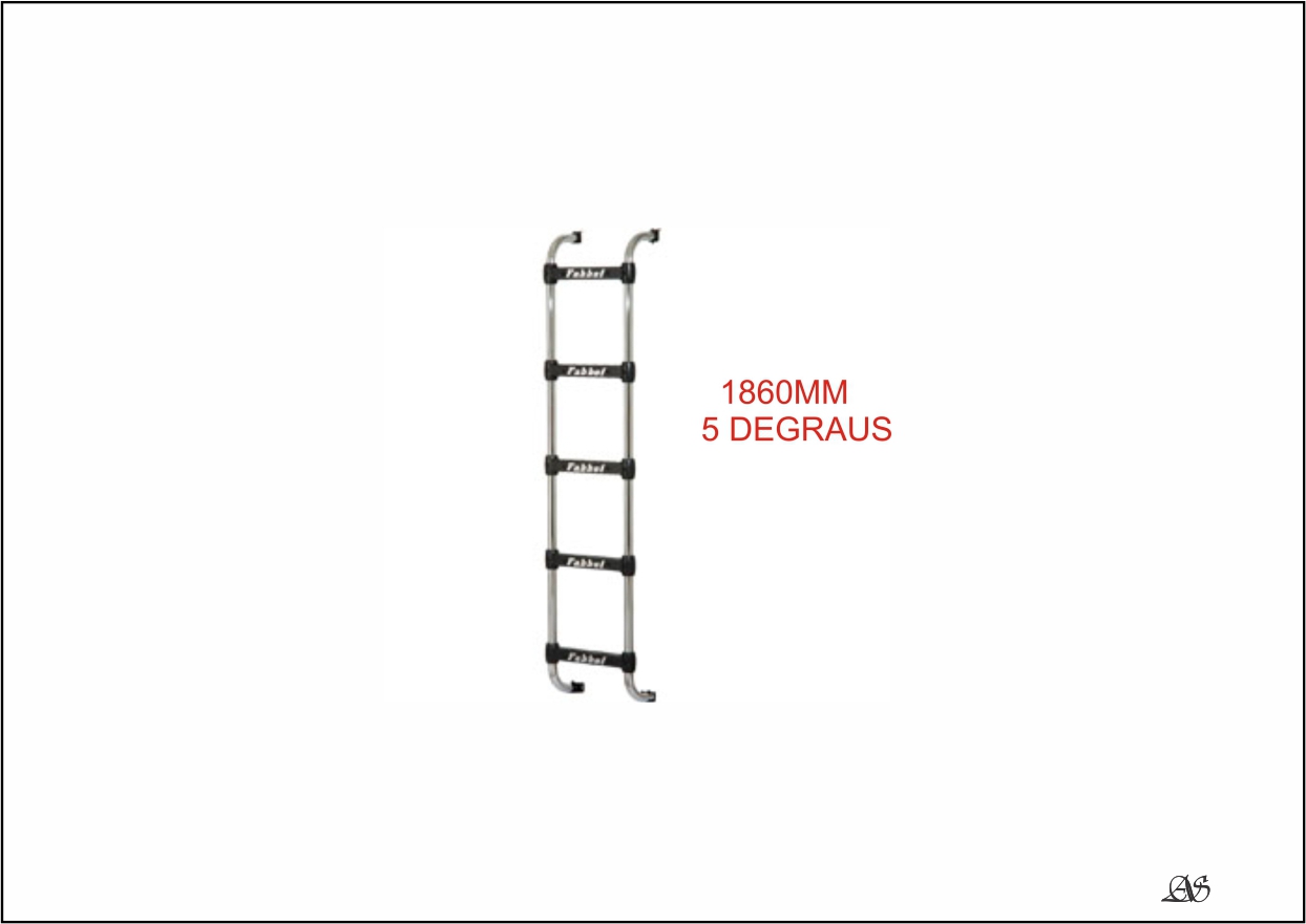 EC078 - ESCADA VOLVO FM10/FM12..CAB ALTA(1860MM/5DEGRAUS) CROMADA