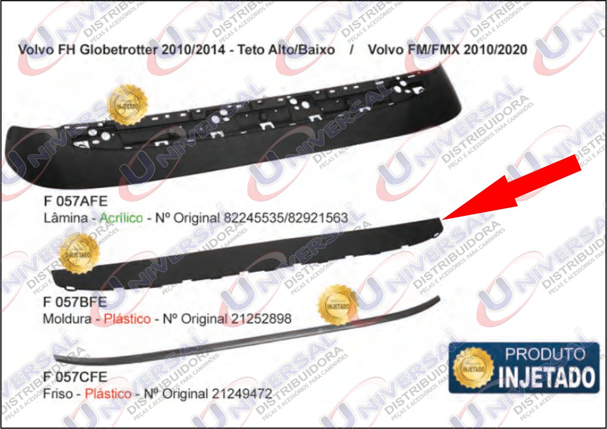 2247V-0 - FRISO LARGO TAPA SOL VOLVO FH/FM/FMX 2010/2014