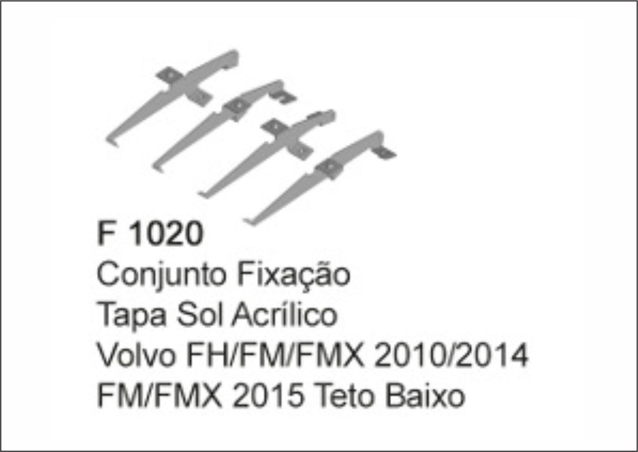 F1020 - SUPORTE TAPA SOL VOLVO FH 2010/2014 TETO BAIXO